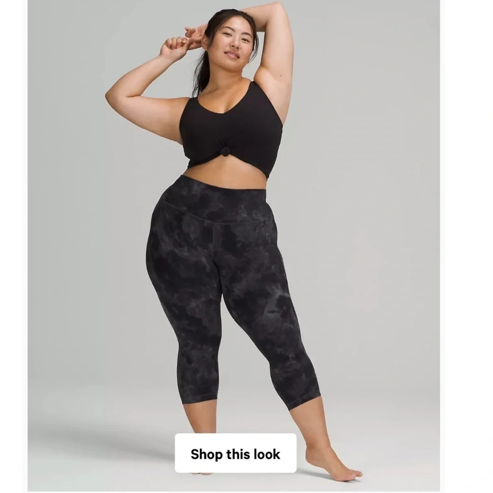 NWT lululemon align HR crop 21” diamond dye pitch grey graphite grey
